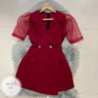 ราคา ML227 จั้มสูท กางเกงกระโปรงป้ายหน้า แขนพองผ้าแก้วลายจุด คอปก ผ้าโทนสีกรม เนื้อผ้าซาร่า ซิปหลัง งานสวยหรู ดูไฮคราส สไตล์สาวหวาน งานสุดเก๋ เรียบหรูดูดี ทรงน่ารัก งานขายดีสุดๆ ใส่เที่ยว ใส่ออกงานได้ ปังส