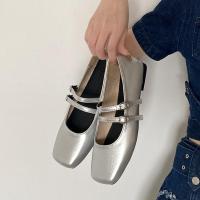 ราคา รองเท้าแมรี่เจน รองเท้าสไตล์ฝรั่งเศส รองเท้าส้นเตี้ยผู้หญิงสีน้ำตาลอารมณ์ฤดูร้อน มีสีเงิน น้ำตาล และดำ (22450182627)