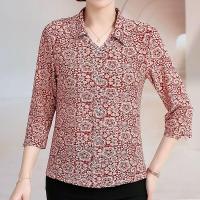 ราคา พิมพ์ลายเสื้อแขน3 4สำหรับผู้หญิงมาใหม่เสื้อผ้าสตรีวัยกลางคนและผู้สูงอายุเสื้อผ้าสำหรับแม่วัยกลางคน (21718935947)