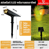 ราคา ไฟปักสนามโซล่าเซลล์ ไฟสวนโซล่าเซลล์ สปอตไลท์โซล่าเซลล์ RGB 18LED Solar Light โคมไฟสนาม แสงเหลือง แสงขาว ไฟปักสนามหญ้า (21419374271)
