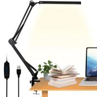 ราคา 24W 5V โคมไฟตั้งโต๊ะ โคมไฟตั้งโต๊ะสองหัว 3 โหมดแสงที่ปรับได้ โคมไฟอ่านหนังสือ หมุน 360 อุปกรณ์ป้องกันดวงตาพร้อมคลิป (21913010605)