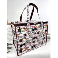 ราคา กระเป๋าผ้าเคลือบกันน้ำ ทรงกล่องซิบรอบ ไซส์ L ขนาด กว้าง 19 สูง 14 หนา 12 จุสุดๆ กระเป๋าเดินทาง ใส่เสื้อผ้าไปเที่ยว (19250791378)