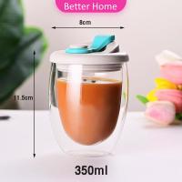 ราคา Better แก้วใสสองชั้น แก้ว แก้วกาแฟ สไตล์ ญี่ปุ่น แก้วน้ำ มีแก้วฝาซิลิโคน Double layer glass cup แก้วทนความร้อน ใส่ได้ทั้งร้อนเย็น (22147017769)