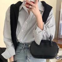 ราคา IELGY เสื้อเชิ้ตผู้หญิงลายทางเสื้อเชิ้ตเสื้อเชิ้ตลำลองสไตล์เกาหลี (18558001406)