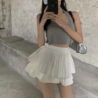 ราคา Creative Home กระโปรงพลีท skirt กระโปรงสั้นเวอ high waisted chiffon A line skirt สไตล์วิทยาลัย กำลังมาแรง (21056686879)