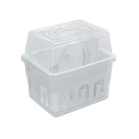 ราคา ที่คว่ำจานพลาสติกพร้อมฝาปิด 1 ชั้น สีขาว เทา ที่คว่ำจานมีฝาปิด ที่คว่ำจานพลาสติก ที่เก็บจาน ที่วางจาน (19502485081)