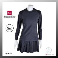 ราคา มี S M L XL ชุดว่ายน้ำแขนยาว กระโปรงด้านในมีกางเกง ชุดว่ายน้ำสีดำล้วน ของ Bsc streamline (18875164561)