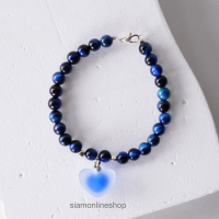 ราคา LABUBU NECKLACE เฉพาะสร้อยคอ หินไทเกอร์อาย ขนาด 6 มม พลอยตาเสือ หินแท้ ประดับจี้หัวใจ สร้อยคอลาบูบู้ by siamonlineshop (22524982923)