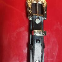 ราคา เข็มขัดหนังหัวชุดคาวบอยหนังแท้สีดำ2ชั้นฟรีไซร์แบรนด์Easyrider (22552275070)