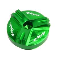 ราคา สำหรับ Kawasaki Ninja 250R 300 500R 600R 750R ZX10 ZX11 ZX12R ZX6R ZX9R ZX14R Z750 Z250 VN900 ZX 10R อะไหล่รถจักรยานยนต์ CNC เครื่องยนต์เติมน้ำมันฝาเกลียวฝาครอบน้ำมันและพวงกุญแจ (9582211040)