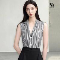 ราคา Urbanease เสื้อคลุมและเสื้อกล้ามแขนกุด Lapel Floral Fashion Blazers Vests (22627513309)