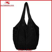 ราคา Women Crochet Tote Bag Mesh Beach Bag Large Capacity Fashion Knitted Bag Solid Color Woven Shoulder Bag for Summer Beach (21898650733)