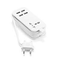 ราคา EU Power Strip With 4 USB Portable Extension Socket Euro Plug 1 5m Cable Travel Adapter USB Smart Phone Wall Charger Desktop Hub (8646939839)