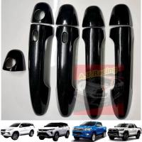 ราคา ครอบมือ ครอบมือจับ Revo รีโว้ FORTUNER ฟอร์จูนเนอร์ ครอบมือจับรุ่นมือเว้าปุ่มกด และ ไม่เว้าปุ่มกด สีดำเงา ดำเงาโลโก้ GR SPORT ใหม่ล่าสุด รถ 4 ประตู แคป ตอนเดียว (22376618656)