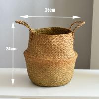 ราคา ตะกร้าสาน ตะกร้าต้นไม้ ตะกร้าหวาย กระถางต้นไม้ ตะกร้าหวายสาน ทรงกลม แบบพับได้ ที่ใส่กระถางต้นไม้ กระจูดสาน (22581619238)