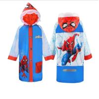 ราคา กัปตันSpider Manคุณภาพสูงเสื้อกันฝนสำหรับเด็กหมวกแบบเป่าลมเด็กกัปตันอเมริกากันฝนชายPoncho Rainwearกลางแจ้งของขวัญ (4011214682)