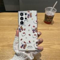 ราคา พร้อมขาตั้งรูปการ์ตูนน่ารักเฮลโลคิตตี้เคสมือถือกันกระแทกสำหรับ Samsung S24Ultra S23Ultra S22Ultra สวัสดีเคส Galaxy โทรศัพท์คิตตี้ S24 S22 Note20 S20อัลตร้าบวก S23คิตตี้เคสมือถือลายแมวสำหรับ S23Plus Sa