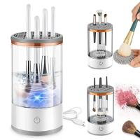 ราคา 3 in 1 Electric Makeup Brush Tools Cleaner Portable Automatic Spinning Makeup Brush Cleaning Machine Makeup Brush Dryer Storage (22416206890)