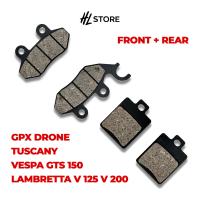 ราคา ผ้าเบรคหน้า หลัง GPX DRONE 150 สำหรับรุ่น 2V 4V และ รุ่น Tuscany 150 ใส่ได้ทุกปี ผ้าดิสเบรคหน้า GPX DRONE ผ้าเบรคGPX Drone ผ้าดิสเบรคVESPA ผ้าเบรคโดรน ผ้าดิสเบรคโดรน ผ้าเบรคหน้าโดน ผ้าดิสเบรคหน้าโดรน 