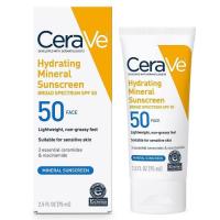 ราคา Cerave เซราวี ครีมกันแดด Hydrating Mineral Sunscreen SPF 50 Face แนะนําให้ป้องกันแสงแดด 75ml และช่วยให้ผิวเปล่งปลั่งสุขภาพดีโดยไม่เกิดคราบขาว ตัวกรองครีมกันแดดแร่ (22528617890)