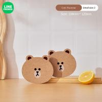 ราคา ไลน์เพื่อนแท้ 100 LINE FRIENDS ที่รองแก้วไม้ แผ่นรองจาน ทนความร้อน ป้องกันการลวก กันน้ำมัน กันน้ำมัน LFB131 (22293262976)