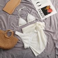 ราคา บิกินี่ 3 ชิ้น ชุดว่ายน้ำ bikini เสื้อโชว์หลัง ผูกคอ ไป ทะเล เนื้อผ้าคุณภาพนุ่ม 0170 (21247177240)