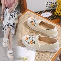 ราคา รหัส 791 รองเท้าผ้าแคนวาสปักดอกไม้สวยๆ (21276574546)