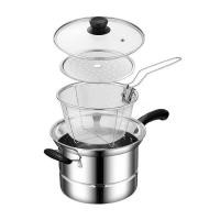 ราคา หม้อสเตนเลส หม้อทอด หม้อทอดนึ่งสแตนเลส 3 in 1 หม้ออเนกประสงค์ หม้อกรองน้ำมัน (22628308782)