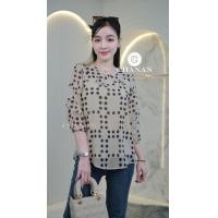 ราคา Chanan 3สี เสื้อชีฟองลายจุด มีซับในอย่างดี แขนระบาย สีสวย ชีฟองเนื้อนิ่มใส่สบาย รุ่น0047 (22190244244)