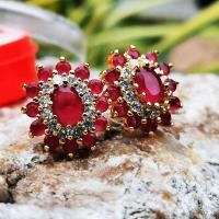 ราคา INSPIRE JEWELRY ต่างหูพลอยโกเมนสีส้ม size 8x10mm ต่างหูพลอยทับทิม ต่างหูพลอย ต่างหูเพชรสวิส เพชรcz (21894265855)