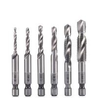 ราคา ชุดดอก ต๊าปเกลียว เจาะทีเดียวได้เกลียวเลย ในชุดมี 6 ขนาด M3 M10 ไฮสปีด HSS (21346774048)