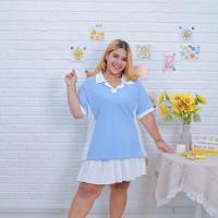 ราคา A182 เสื้อคอปกทูโทนพรางหุ่น สาวอวบ ไซส์ใหญ่ เนื้อผ้าร่อง เสื้อโปโลสาวอวบ เสื้อคอปกสาวอวบ เสื้อยืดสาวอวบ (22561164848)