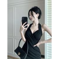 ราคา 7851 pink เดรสยาวรัดรูป สีชมพู สายเดี่ยว ไปทะเลผู้หญิง เกาะอก คนอ้วน โชว์หลัง แฟชั่น ชุดออกงานเรียบหรู (21416211882)