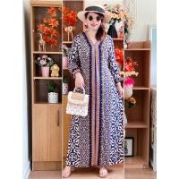 ราคา ชุดเดรสแขนยาว สไตล์โบฮีเมี่ยน คอวี เนื้อผ้าสปัน (21919723350)