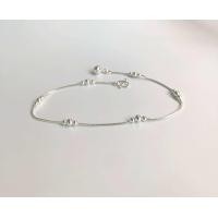 ราคา สร้อยข้อเท้าลายกระดูกงูคั่นเม็ดเงินแท้925 เครื่องประดับเงินแท้ สร้อยข้อเท้า สร้อยเงินแท้ (20985457348)