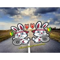 ราคา สติ๊กเกอร์ติดกระจกรถบรรทุก กระต่ายถือเทอร์โบ สูง 45 x 38 cm (22669388810)