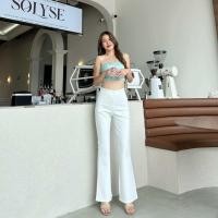 ราคา ขาม้าผ้าโรเชฟงานซิปหลังขอบเอวเรียบ (22028039332)