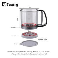 ราคา Jearry ถ้วยร่อนแป้งพลาสติก PP สแตนเลสสีเทาโปร่งแสงพร้อมที่วัดความยาวเครื่องควบคุมสัญญาณไร้สายสองชั้นกึ่งอัตโนมัติแบบมือถือถ้วยร่อนแป้งถอดออกได้ทำความสะอาดง่ายเครื่องมือทำขนมอบ (22296260412)