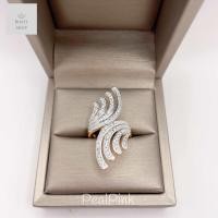 ราคา แหวนเพชรหน้ากว้างดีไซน์ลายเส้นโค้งปีกนกแปดเส้นสามารถปรับขนาดได้ ฟรีไซส์ (22536968665)