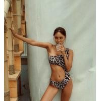 ราคา K Swimwear O2039 ชุดว่ายน้ำ วันพีช เว้าเอว ไหล่เดียว สีน้ำเงิน สีดำ สีขาว ลายเสือ (7666061912)