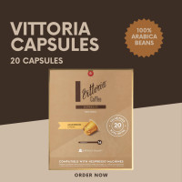 ราคา ส่งฟรี Vittoria Coffee 20 Capsules box Compatible with Nespresso Machine (22531443134)
