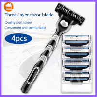 ราคา ข้อเสนอพิเศษวันนี้ Gillette Mach 3 Blades Face Manual Turbo Razor 4 Beard Shavette Cartridge LP (22455203138)