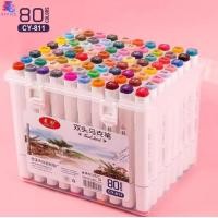 ราคา สีเมจิก ปากกาเมจิก ปากกาเมจิกสองหัว 12 18 24 36 48 60 80 สี ปากกาสีน้ำ แบบพกพา ปากกาเมจิกพร้อมกล่องล็อค ปากกามาร์กเกอร์ สีสดใส พร้อมส่ง (22151115157)