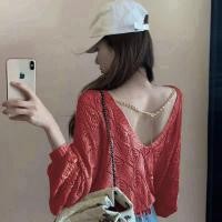 ราคา Hot พร้อมส่ง เสื้อคลุมแขนยาวผู้หญิง คอวี ไหมพรม มีเชือกด้านหน้า มีสร้อยคอแต่งหลัง เนื้อผ้านิ่มใส่สบาย (21916268435)