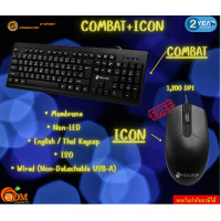 ราคา KEYBOARD คีย์บอร์ด NEOLUTION COMBAT FREE MOUSE ICON BK MEMBRANE NON LED EN TH รับประกันสินค้า2ปี (22215906808)