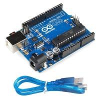 ราคา 1ชิ้น AA001 บอร์ดอาร์ดูโน่ UNO R3 chip ATmega328 พร้อมสาย USB Arduino UNO R3 DIP Board chip ATmega328 with cable (17527878977)