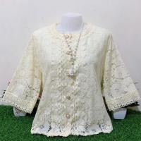 ราคา เสื้อลูกไม้กระดุมหน้าผ้านิ่ม รอบอก36 42 46 52นิ้ว มี2ไซส์ เสื้อลูกไม้คนแก่ใส่ทำบุญ เสื้อลูกไม้สีขาว เสื้อลูกไม้กระดุม (12684071397)