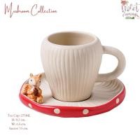 ราคา Violet Flamingo ชุดน้ำชาน้องเห็ด Mushroom Tea Set กาน้ำชา แก้วพร้อมจานรอง พานขนม (22311348225)