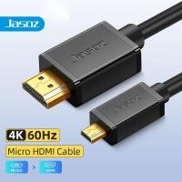 ราคา Jasoz สาย HDMI Micro to HDMI เป็นสาย HDMI 4K 60HZ สายวิดีโอ UHD สําหรับกล้องแท็บเล็ต แล็ปท็อป ทีวี PS5 สวิตช์ กล้องดิจิตอล แล็ปท็อป จอภาพ โปรเจคเตอร์ (21511684786)