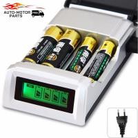 ราคา 100 แท้Sony ถ่านชาร์จ AAA 4300 mAh ที่ชาร์จ NIMH Rechargeable Battery Charger Baterai Smart Intelligent LCD 4 Slot C905W (22558220685)